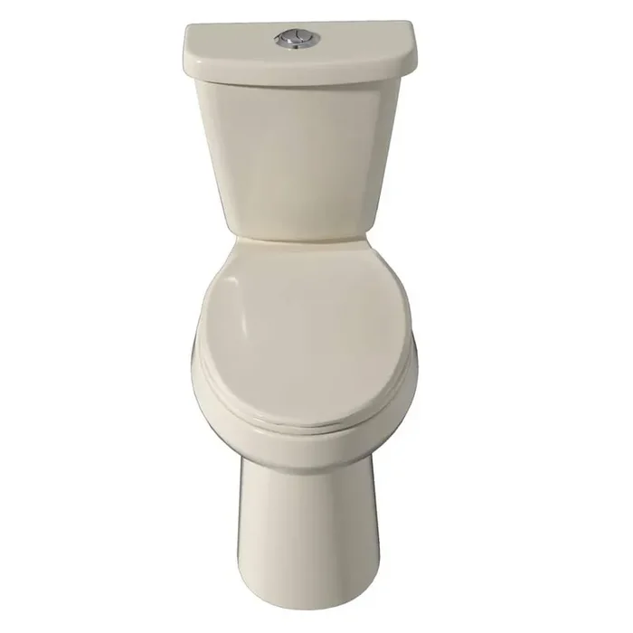 19 in Tall Height Dual Flush 1.0/1.28 GPF Elongated 19 in Toilet 2-Piece Toilet in Bone with Seat Included