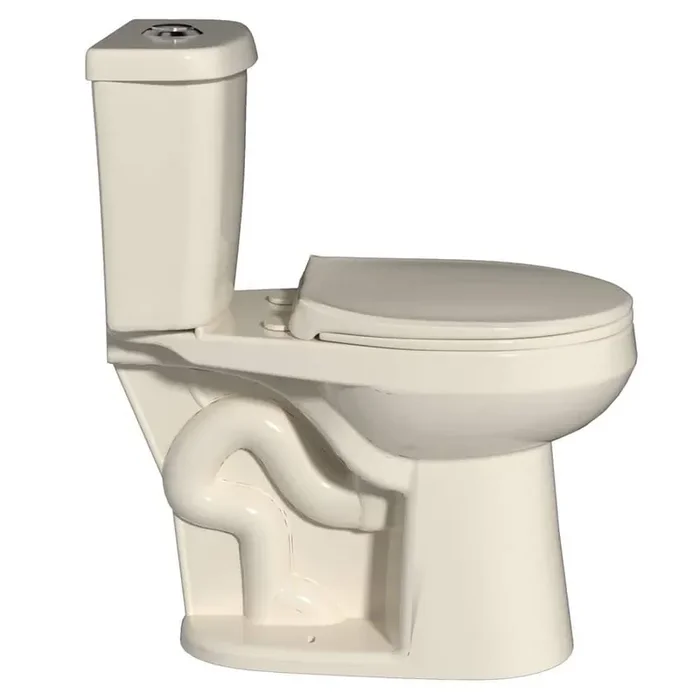 19 in Tall Round Dual Flush 1.0/1.28 GPF Toilet in Bone 2-Piece Toilet with Seat 19 in Bowl Toilet