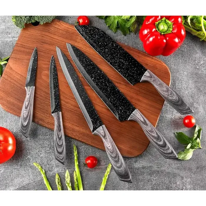 19-Piece High Carbon Stainless Steel Sharp Serrated Steak Knives Set, All in One Kitchen Knife Set with Block, Gray