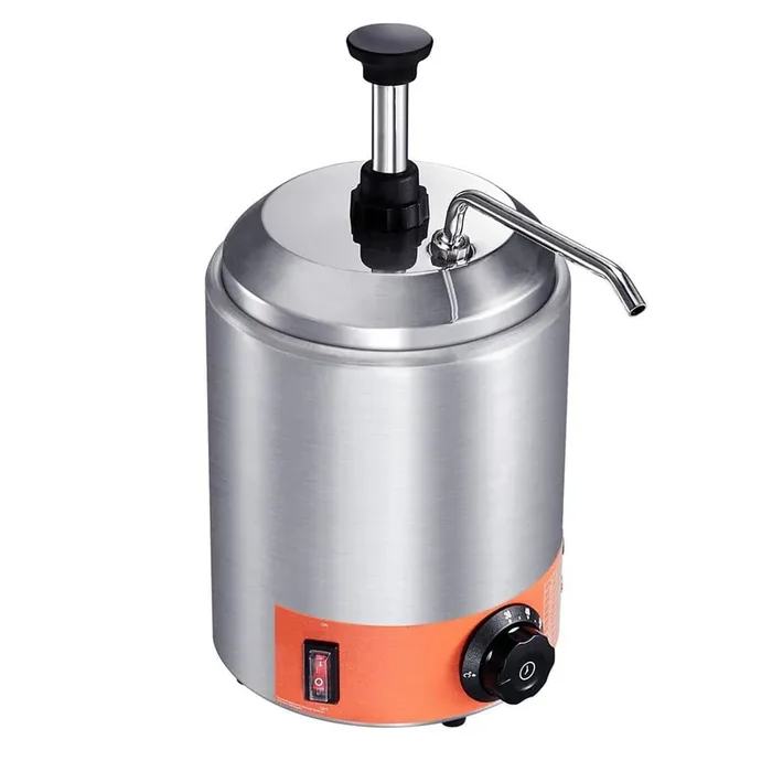 2.3 qt. Electric Cheese Dispenser with Pump, Stainless Steel Nacho Cheese Warmer Commercial Hot Fudge, Caramel Dispenser