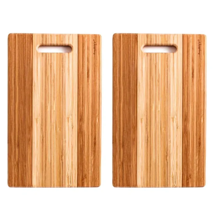 2-Piece 14 in. Rectangular Bamboo Cutting Boards, 2-Tone