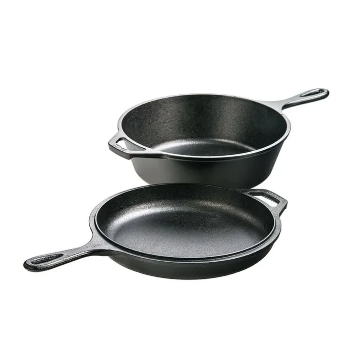 2-Piece Cast Iron Cookware Set in Black