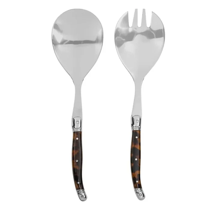 2-Piece Laguiole Connoisseur Tortoise Shell Stainless-Steel Salad Servers