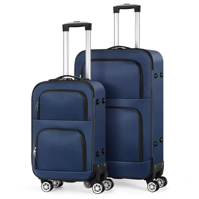 2-Piece Spinner Luggage Set Soft side (20 in. 28 in.) Blue