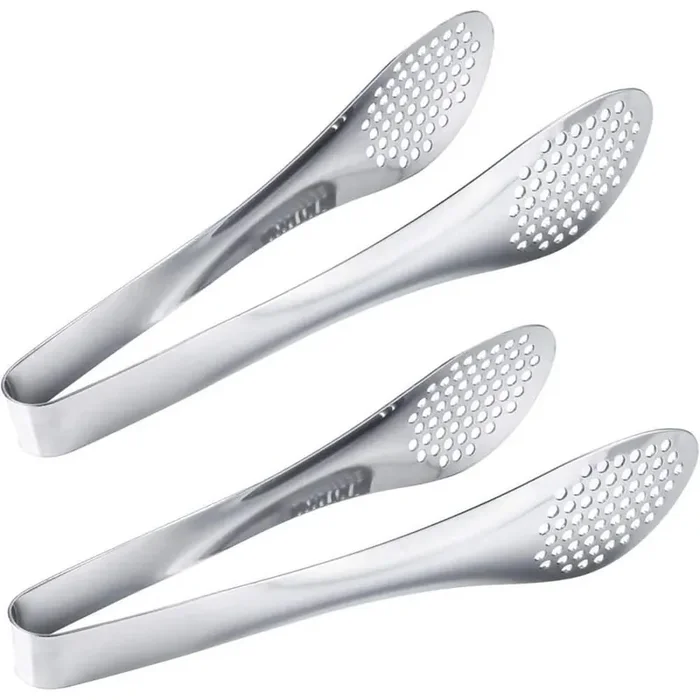 2-Pieces 9 in. Buffet Tongs Stainless Steel Food Serving Tongs in Silver