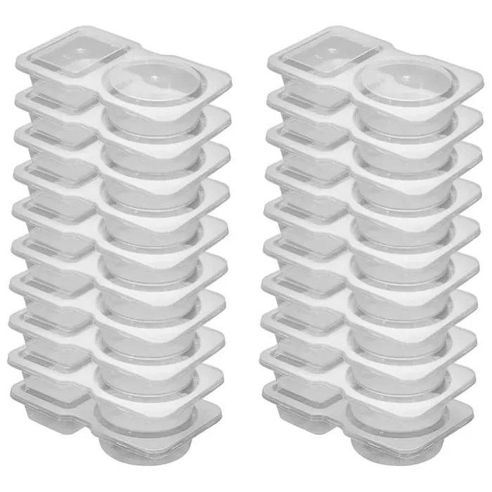 20-Set Reusable 2-Compartment Dipping Containers with Lid for Portion Control and Outdoor Takeaway Sauce Food Storage