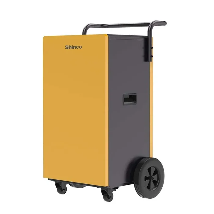 200 pt. 8,000 sq.ft. Bucketless Commercial Dehumidifier in Yellow with Pump, Automatic Defrost, Timer
