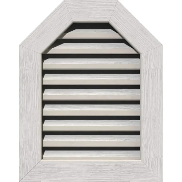 21″ x 25″ Octagon Primed Rough Sawn Western Red Cedar Wood Gable Louver Vent Functional