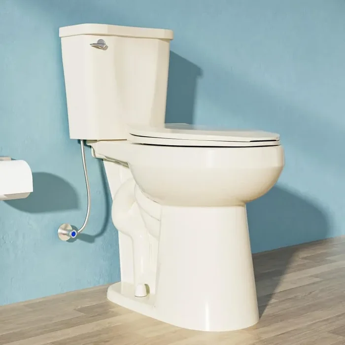 21 in. Tall Seat 2-Piece Toilet 1.28 GPF Single Flush Round Toilet Map Flush 1000g with Soft-Close Seat in Biscuit