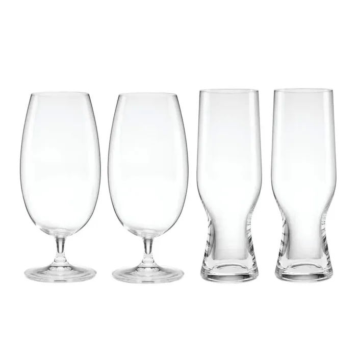 23 oz. Clear Glass Classic Assorted Beer Glass, Stackable (Set of 4)
