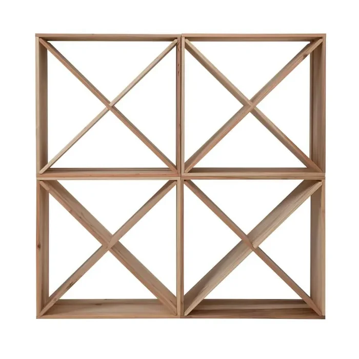 24-Bottle Modular Wine Rack, Stackable Wine Storage Cube for Bar Cellar Kitchen Dining, 4 sets
