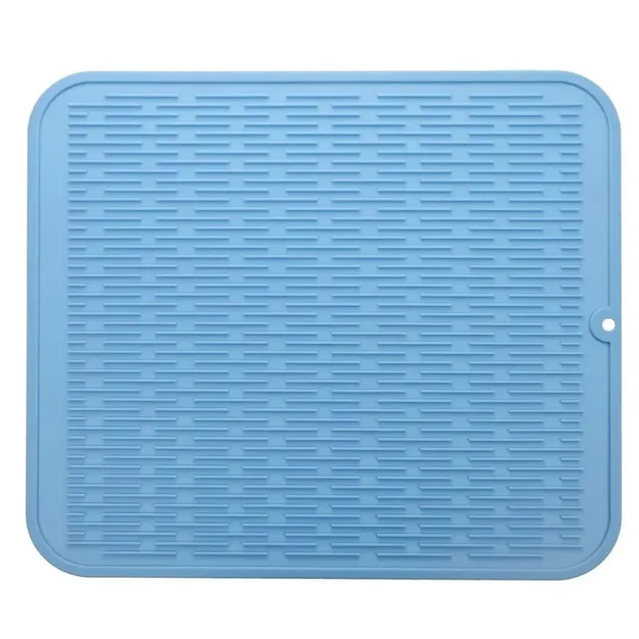 24 in. x 18 in. Blue Heat-Resistant Silicone Dish Drying Mat for Kitchen Counter, Sink, Refrigerator or Dish Rack