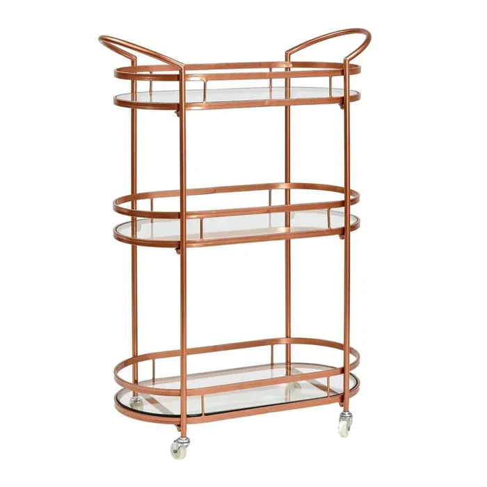 26¾ in. x 12½ in. x 37⅜ in. “Westwood” Antique Copper Bar/Serving Cart