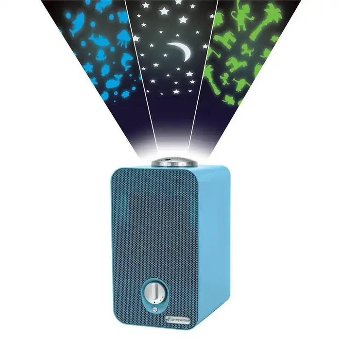 263 sq. ft. HEPA Filter Tabletop Air Purifier 11.5 in.Blue for Home, UV-C, Nightlight Projector, Dust, Odors, Allergens