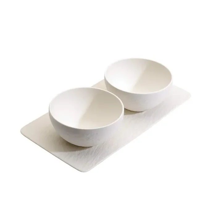 29 oz. White Porcelain Manufacture Rock Blanc Condiment Servers Set (Set of 3)