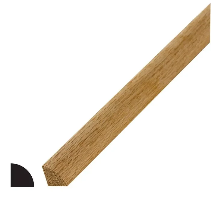 3/4 in. D x 3/4 in. W x 96 in. L Natural Oak Wood Quarter Round Molding Pack (12-Pack)