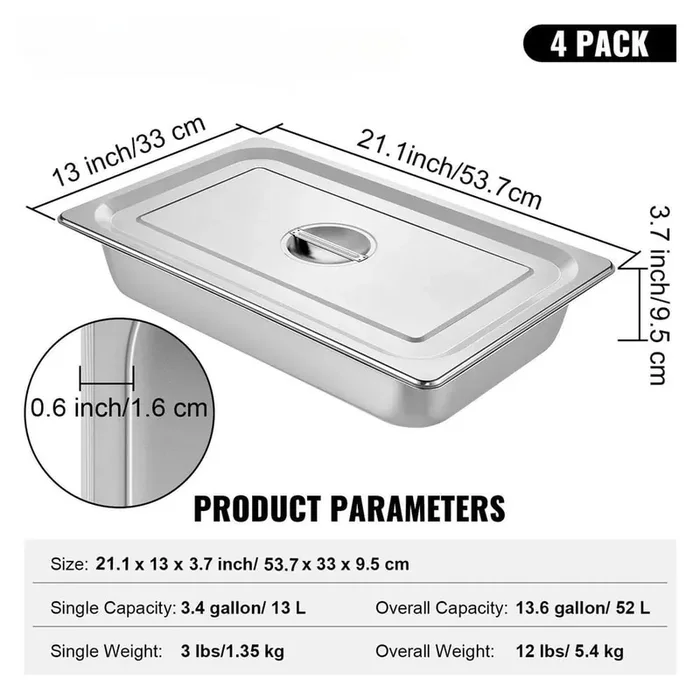 3.4 qt. Stainless Steel Baking Pan with Rack