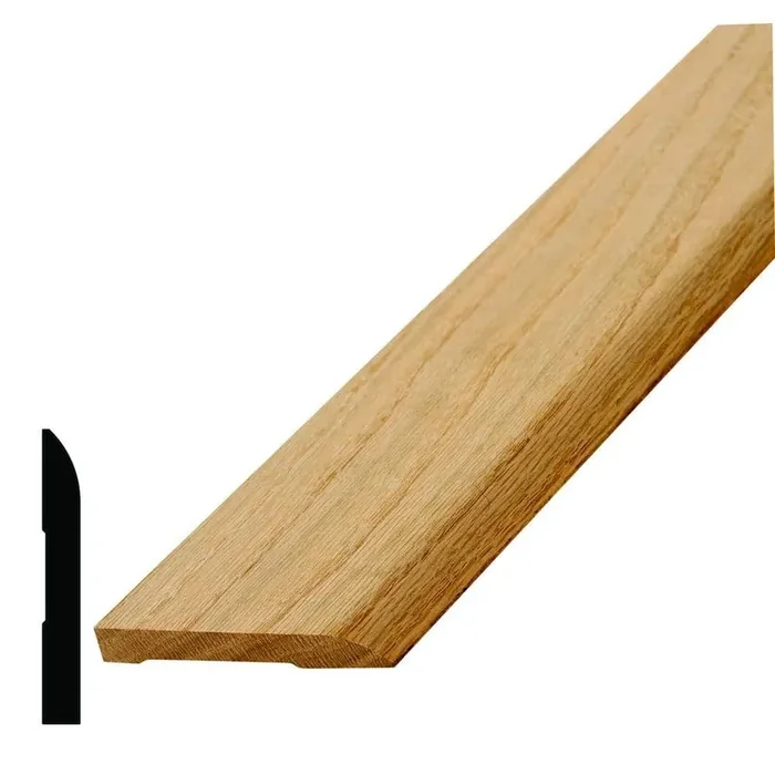3/8 in. D x 3 in. W x 96 in. L Unfinished Solid Red Oak Wood Base Board Moulding