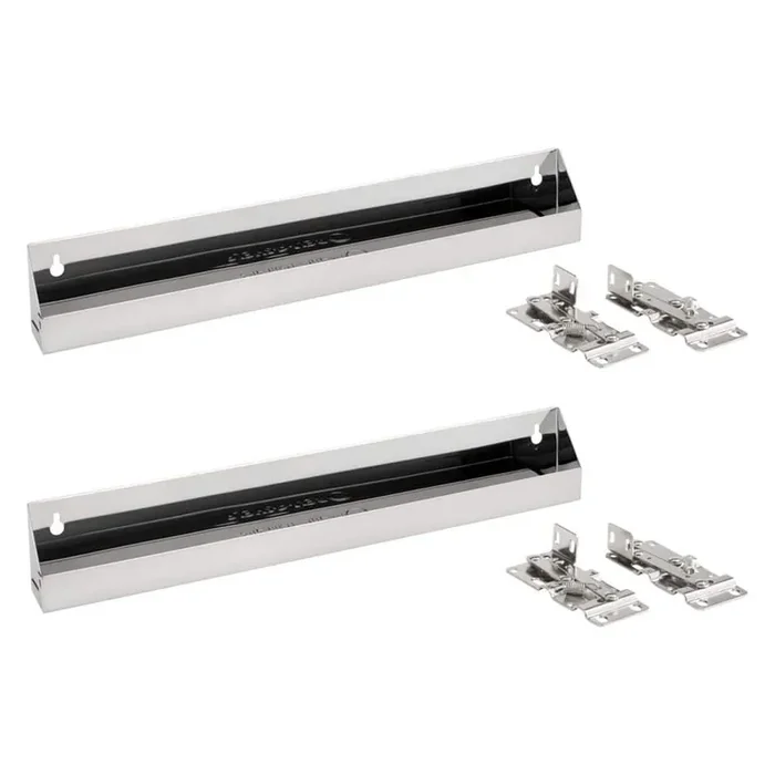 3 in. H x 19 in. W x 1.69 in. D Stainless Steel Slim Tip Out Sink Front Tray (2-Pack)