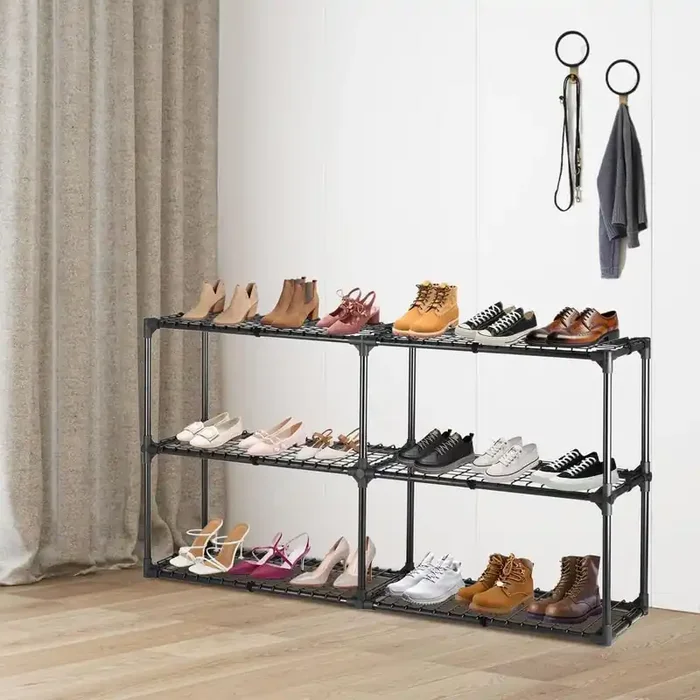 3 Tier Black Heavy Duty Wire Shelf, Holds 660 lbs. 2 Pack ( 57 in. x 14 in. x 31 in. )