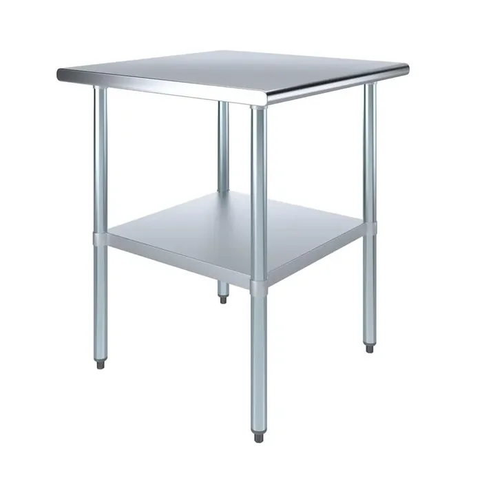 30 in. x 30 in. Stainless Steel Kitchen Utility Table with Adjustable Bottom Shelf