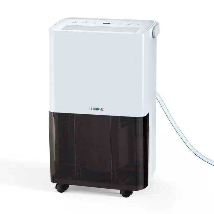 30 pt. 1,500 sq.ft. Dehumidifier in. White with Bucket and Drain Hose for Basement, Garage, 2 Layer Air Filter
