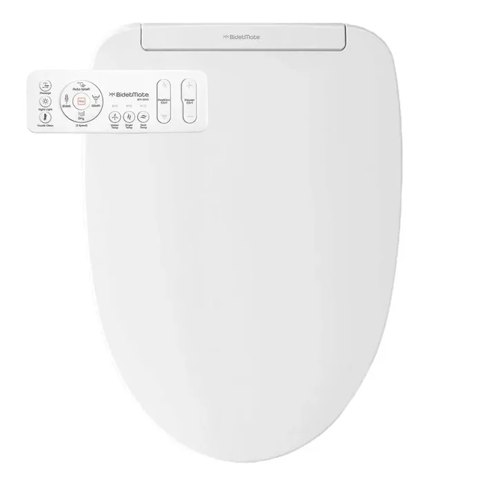 3000 Series Electric Bidet Seat for Elongated Toilets in White with Heated Spray Dryer Seat with Remote