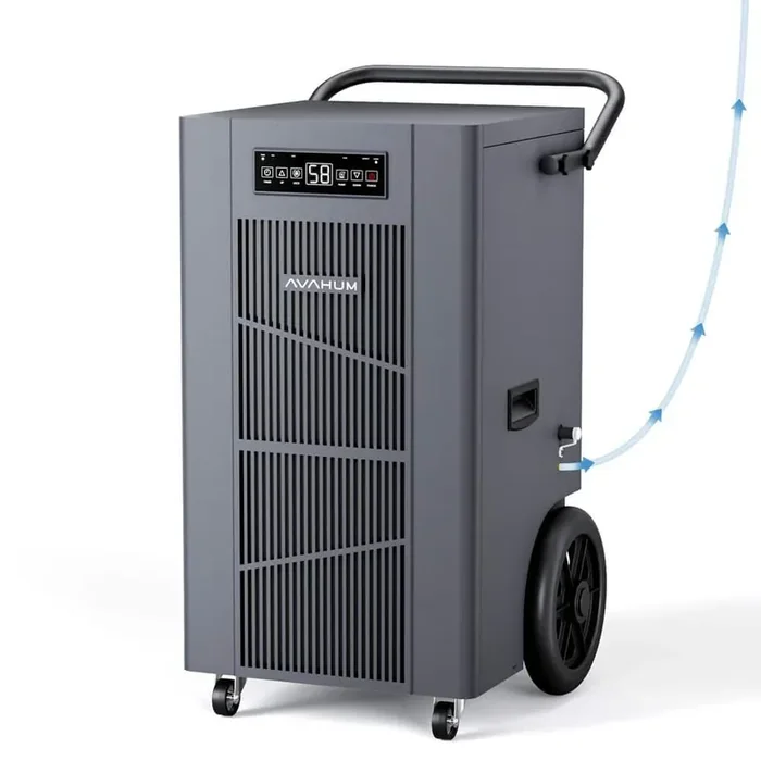 320 pt. 9,000 sq. ft. Bucket Less Commercial and Industrial Dehumidifier in. Gray With pump