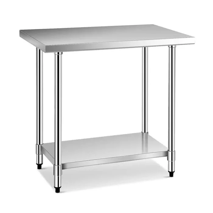 36 in. Silver Stainless Steel Kitchen Prep Table Kitchen Utility Table with Adjustable Undershelf