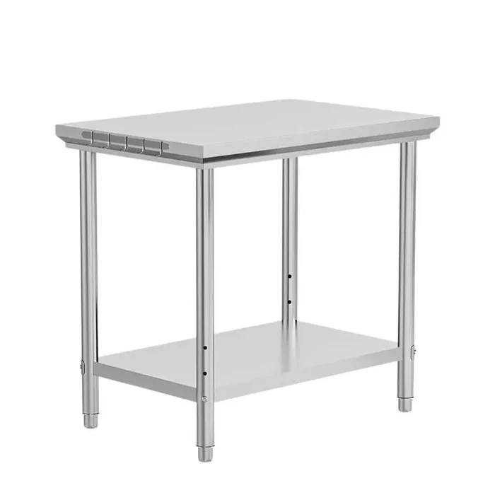 36 x 24 in. Silver Stainless Steel Kitchen Prep Table with Hooks and Adjustable UnderShelf