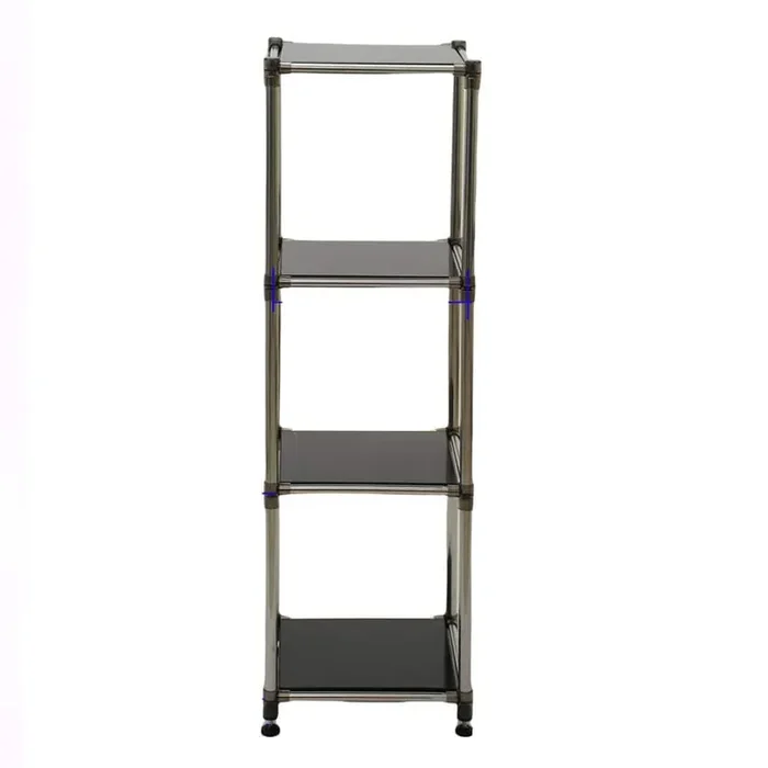 4-Shelf Heavy Duty Steel Pantry Organizer, Modular Rack in Black