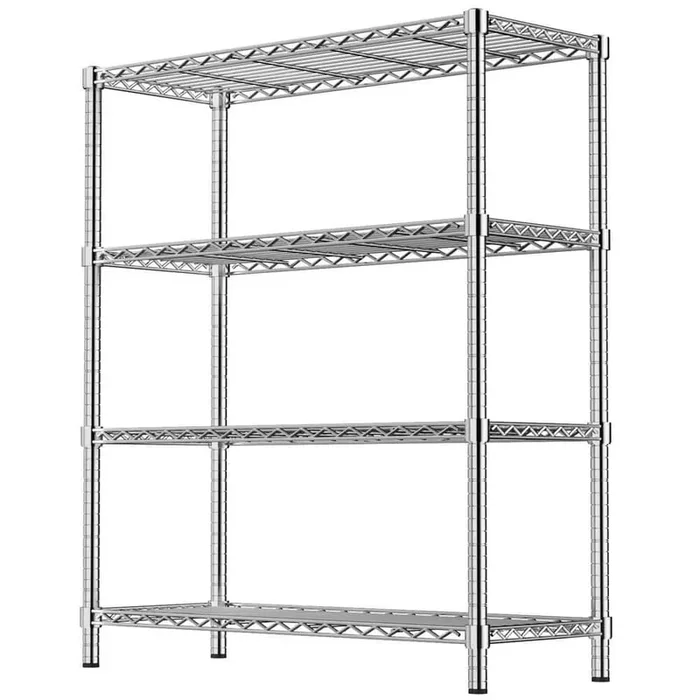 4-Tier Heavy Duty Steel Storage Wire Rack Weight Capacity 1400 lbs. in Chrome (36in. W x 54in. H x 14in. D)