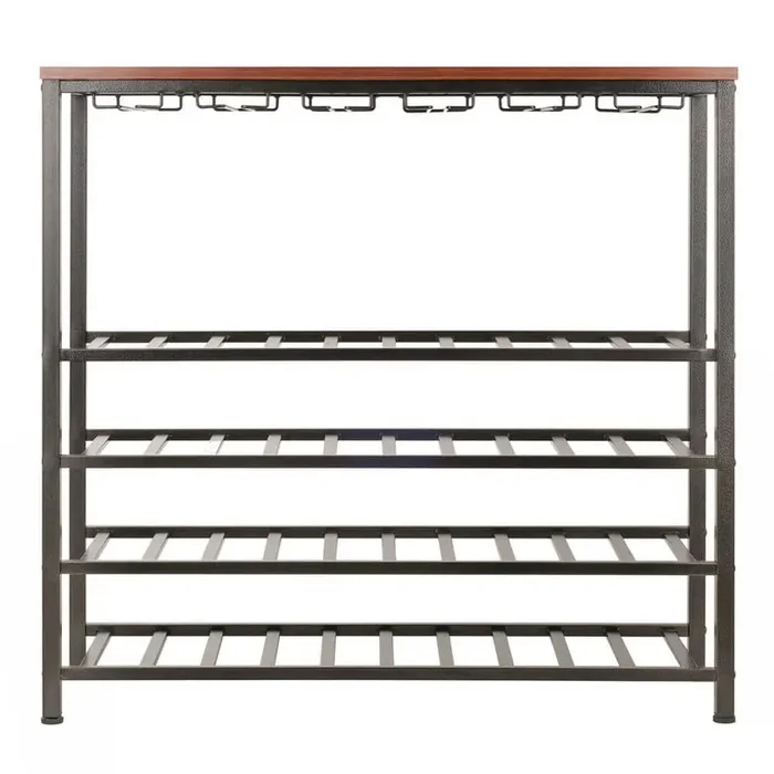 40-Bottles Antique Wine Rack (with Glass Hooks)