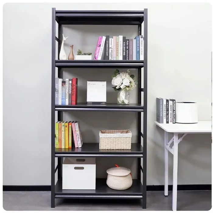 5-Shelf Storage Shelves, Metal Shelving Unit Adjustable Shelving Units and Pantry Organizer Kitchen Garage Shelf, Black