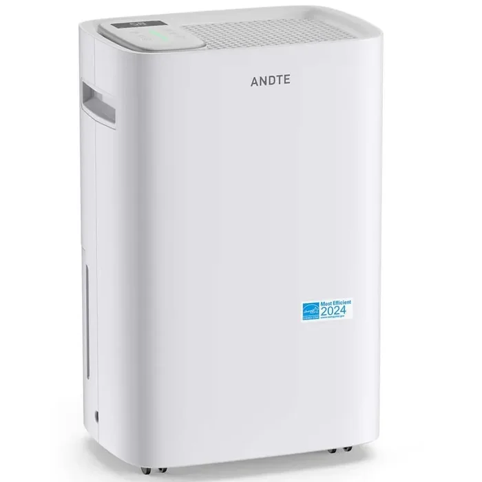 52 pt. 4,500 sq. ft. Dehumidifier in. White with Bucket and Drain Hose for Basement, Garage and Damp Rooms ENERGY STAR
