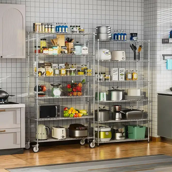 6-Tier Heavy Duty Steel Wire Shelving Unit in Chrome (18 in. W x 48 in. H x 47.2 in. D)