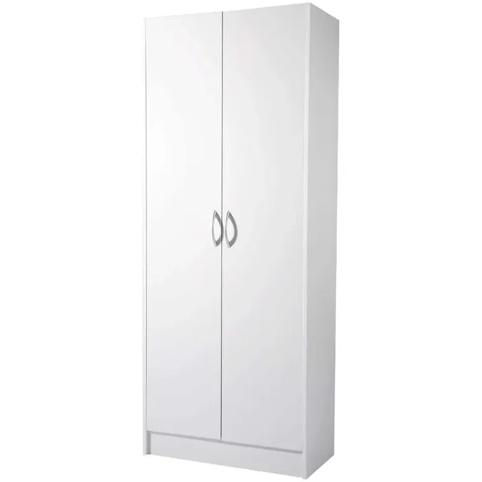 60 in. Tall Kitchen Pantry Cabinet, Freestanding Storage Cupboard with 3 Shelves, 110 lbs., Engineered Wood, White