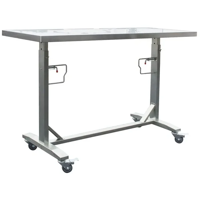 62 in. Stainless Steel Adjustable Work Table with Casters