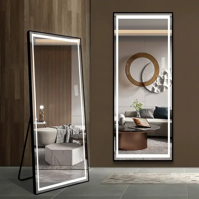 65″ Modern Full-Length Mirror Wall-Mounted or Freestanding LED Mirror
