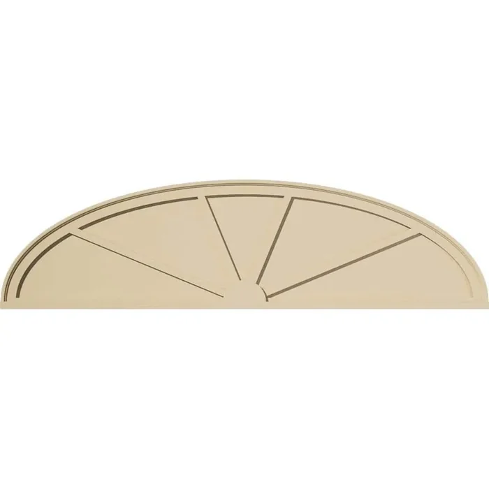 68-in. W x 18-in. H x 2-in. P Elliptical 4 Spoke Signature Urethane Pediment, Primed Tan