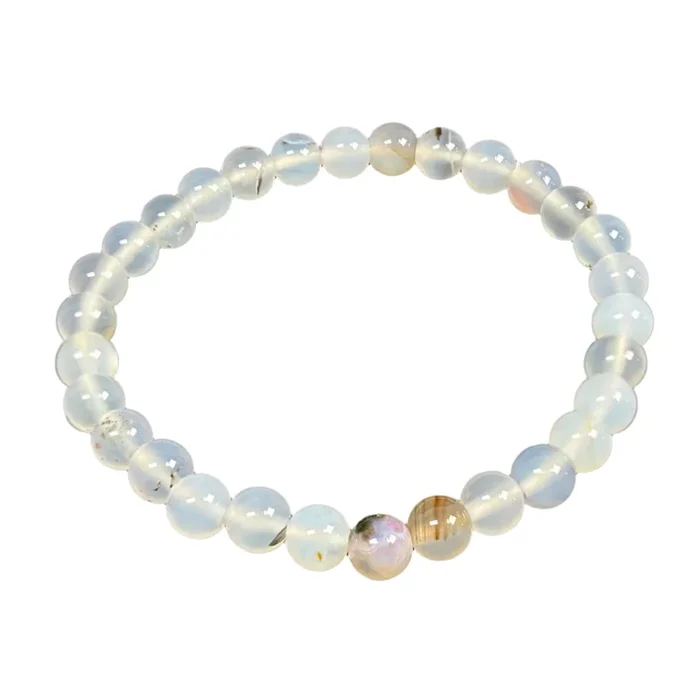 6mm Agate Gemstone Bead Unisex Handmade Stretch Bracelet – GB348 – Gem Avenue