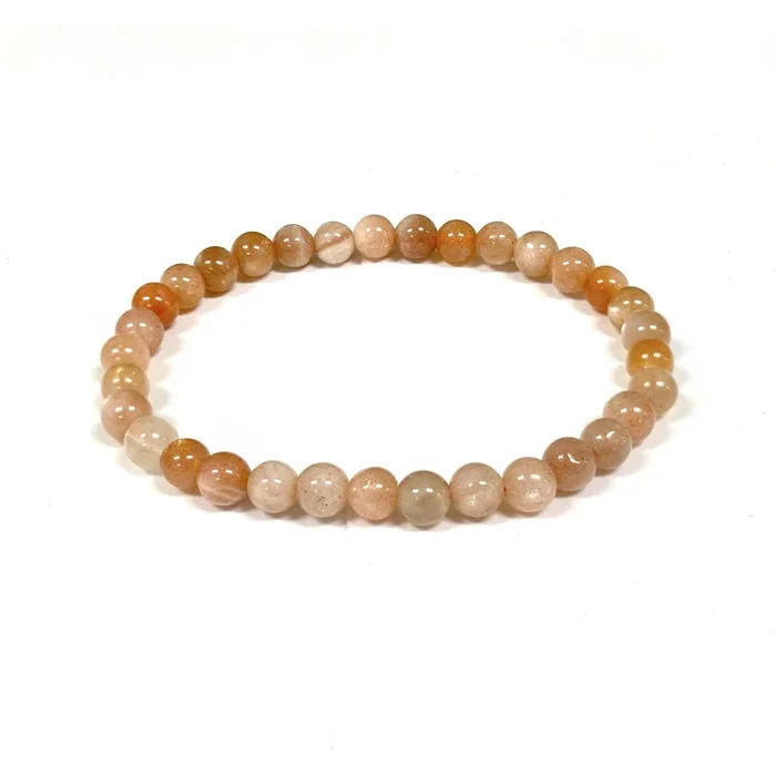 6mm Moonstone Gemstone Bead Unisex Handmade Stretch Bracelet – GB310 – Gem Avenue