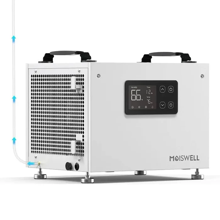 70 pt. 1,000 sq. ft. Bucketless Energy Star Most Efficient Commercial Dehumidifier with Pump for Crawlspace in. White