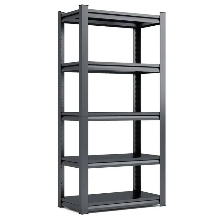 72 in. 5-Tier Metal Shelves Pantry Organizer Storage, 2000lb. Capacity, Adjustable Garage Industrial Shelf, Black
