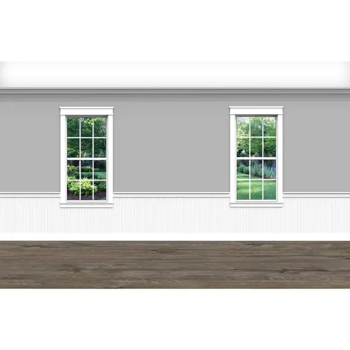 .75 in. D x 32 in. W x 92 in. L Unfinished Aspen Wood Harrison Wainscot Kit Panel Moulding