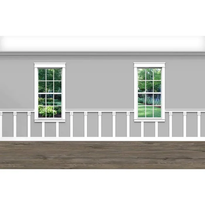 .75 in. D x 36 in. W x 92 in. L Unfinished Aspen Wood Bryson Wainscot Kit Panel Moulding