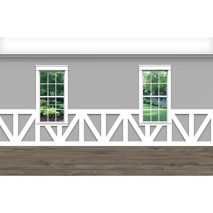 . 75 in. D x 40 in. W x 92 in. L Unfinished Aspen Wood Sunrise Wainscot Kit Panel Moulding