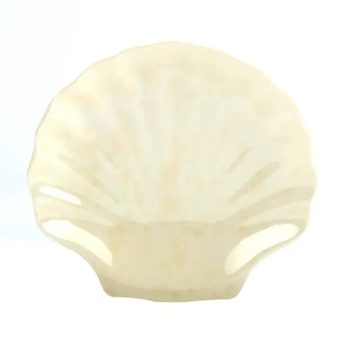 8 in. White Melamine 3-D Scallop Candy Plate (Set of 4)