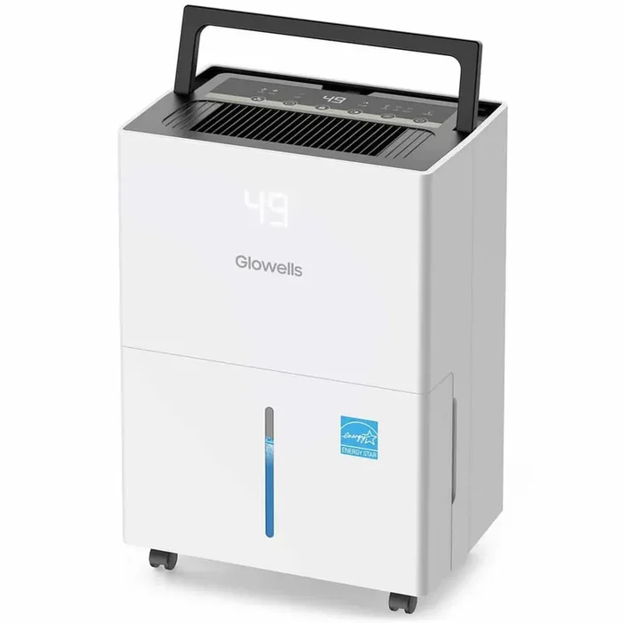 80 pt White Dehumidifier for 5500 sq. ft. Basement and Home with Drain Hose, Smart Humidity Control, Auto Defrost