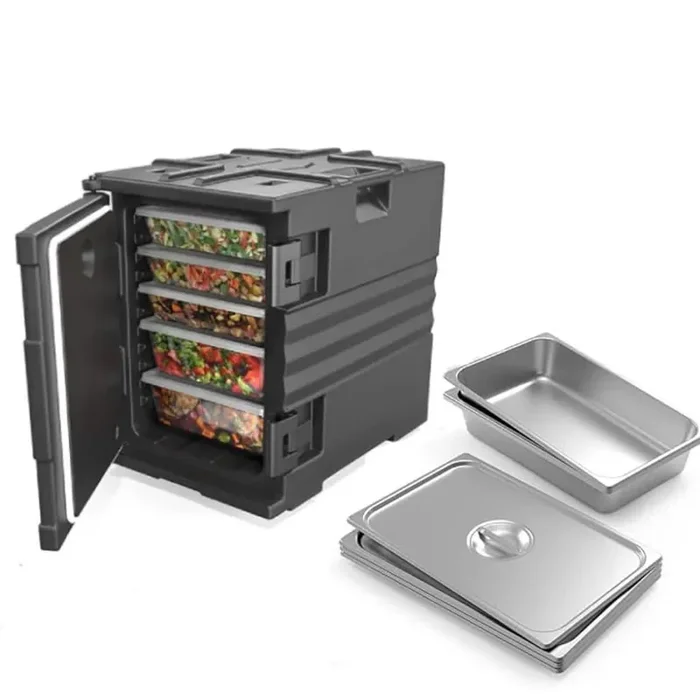 82 qt. Food Storage Container Catering Food Box Insulated Food Carrier with Food Pans